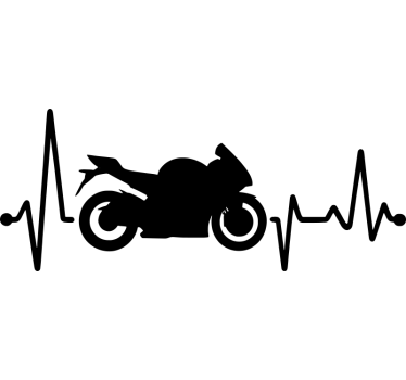 Monokrom szívverés motoros matrica - TenStickers