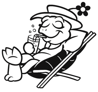 Laza nyaralás teknős lakókocsi matrica - TenStickers