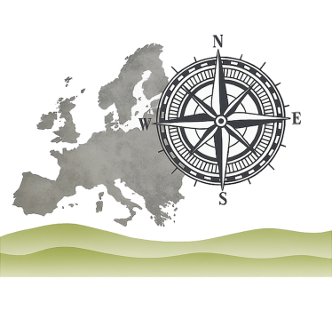 Globális tájkép és iránytű lakókocsi matrica - TenStickers
