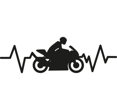 Motorkerékpár szívverés tervezés motoros matrica - TenStickers