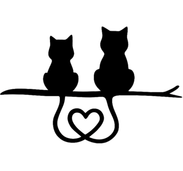 Macska farka szív autó matrica - TenStickers