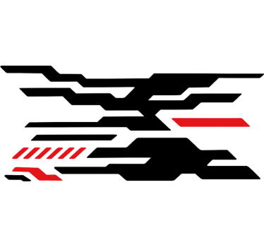 Fekete-piros futurisztikus motoros matrica - TenStickers