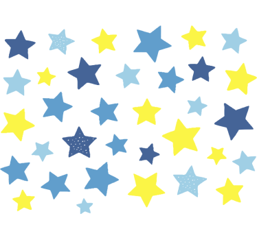 Színes csillagok matrica bicikli - TenStickers