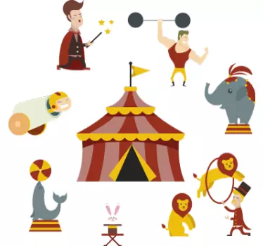 Cirkuszi elemek cirkuszi matrica - TenStickers