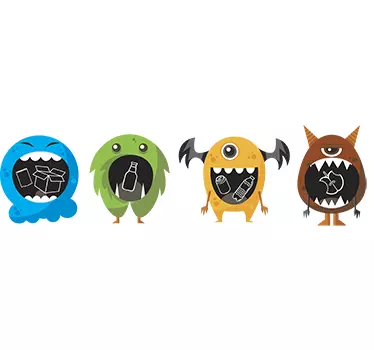 Vegyes újrahasznosító tartály matricák - TenStickers