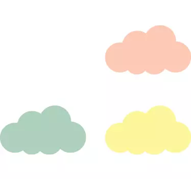 Színes felhők illusztráció fal art - TenStickers