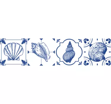 Tengeri kagylók fali csempe matrica - TenStickers