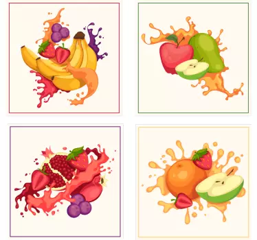 Gyümölcs kollázs csempe matrica - TenStickers
