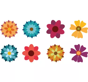 Tarka virágok jármű matrica - TenStickers