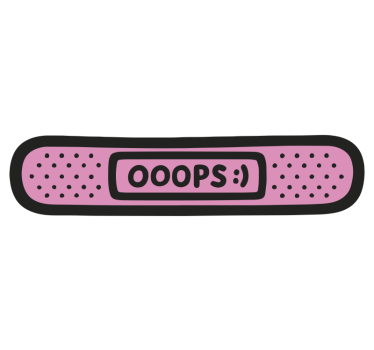 Rózsaszín "oops" tapasz autó matrica - TenStickers