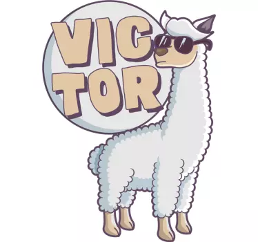 Láma név testreszabható matrica - TenStickers