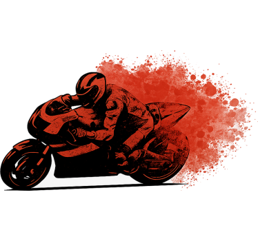 Piros fröccsenés motoros matrica - TenStickers