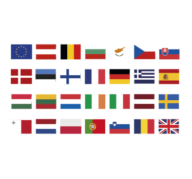Európai zászlók készlet erdei állatok falmatrica - TenStickers
