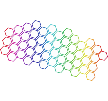 Fényes színes hatszögletű formák autó matrica - TenStickers