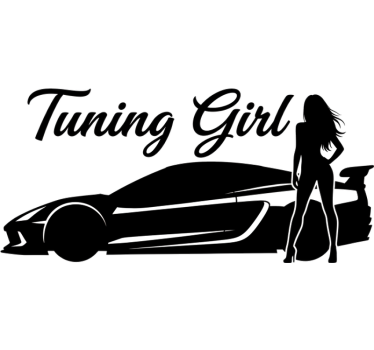 Tuning lány fekete dizájn autó matrica - TenStickers