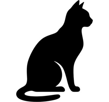 Ülő macska körvonal autó matrica - TenStickers