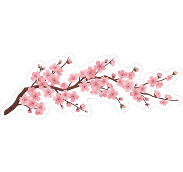 Japán virágág autó matrica - TenStickers