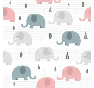 Csecsemő elefántok bútor matrica - TenStickers