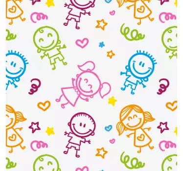 Csecsemő fiúk és lányok mintabútor matrica - TenStickers
