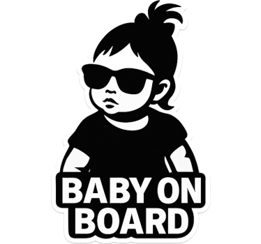 Vicces kislány az autóban testreszabható matrica - TenStickers