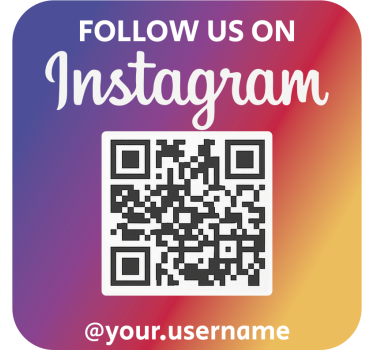 Színes négyzet instagram qr erdei állatok falmatrica - TenStickers
