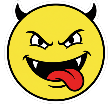 Edgy mosolygós kifejezés matrica - testreszabható matrica - TenStickers