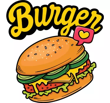 Színes hamburger szendvics matrica - TenStickers