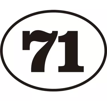 Személyre szabható számú autós matrica - TenStickers