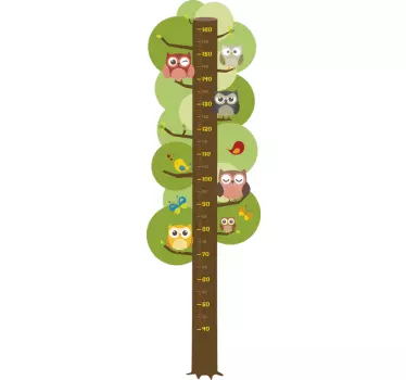 Gyermek méter baglyok magassági diagram matrica - TenStickers