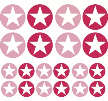 Rózsaszín csillag minták geometrikus matrica - TenStickers