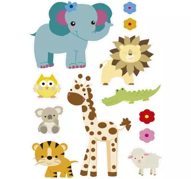 Dzsungel gyerekek vadállat matrica - TenStickers