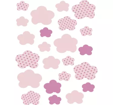Rózsaszín felhők illusztráció fal art matrica - TenStickers