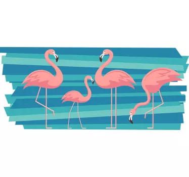 Flamingók madár matrica - TenStickers