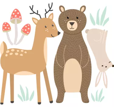 Erdei állatok ablak matrica - TenStickers