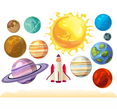 Bolygók öntapadó matrica - TenStickers