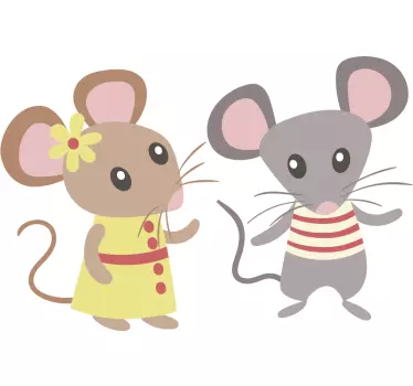 Egér szerelmes gyerekek matricák - TenStickers