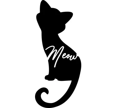 Miau macska sziluett fali matrica - TenStickers
