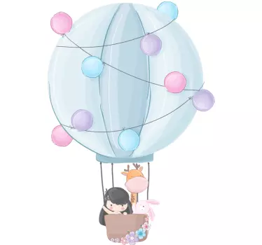 Hőlégballonok illusztráció fal művészet - TenStickers