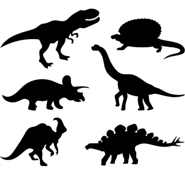 Dinoszaurusz siluettek gyűjteménye matrica - TenStickers