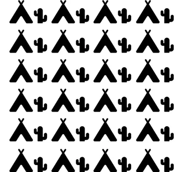 Teepee sátor és kaktusz lepedő falmatrica - TenStickers