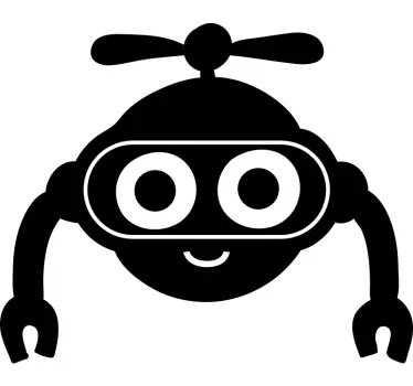 Aranyos robot arc gyerekek játék matrica - TenStickers