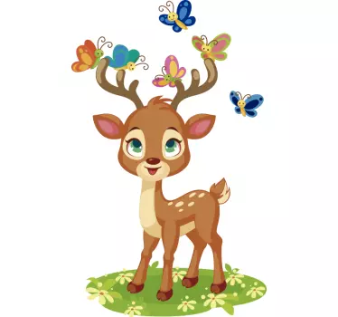Animált szarvas illusztráció fal művészet - TenStickers