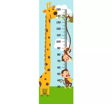 Játékos állatos magasságtáblázat matrica - TenStickers
