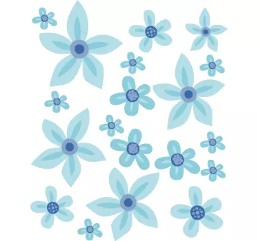 Kék virágok bicikli matrica - TenStickers