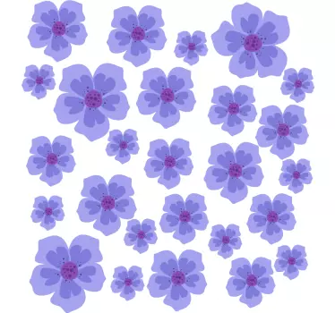 Lila virágok bicikli matrica - TenStickers