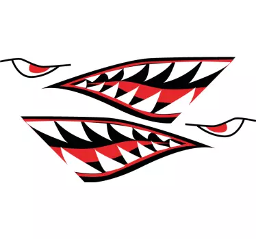Cápa arc éles fogakkal bicikli matrica - TenStickers