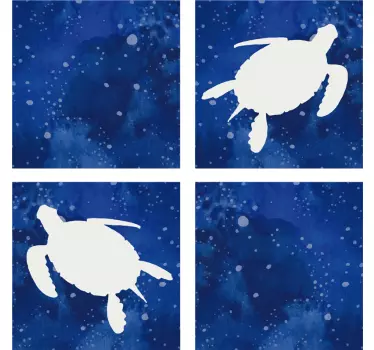 Teknős galaxis mintázatú csempével - TenStickers