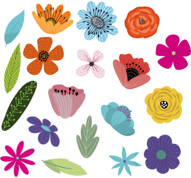 Virág szett bicikli matrica - TenStickers