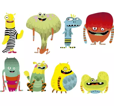 Színes szörnyek lapja szörny matrica - TenStickers