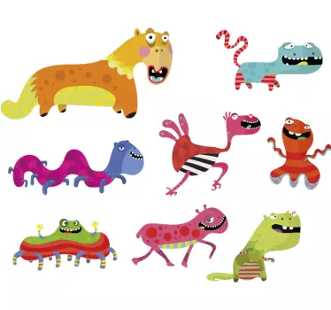 Különféle szörnyek szörny matrica - TenStickers